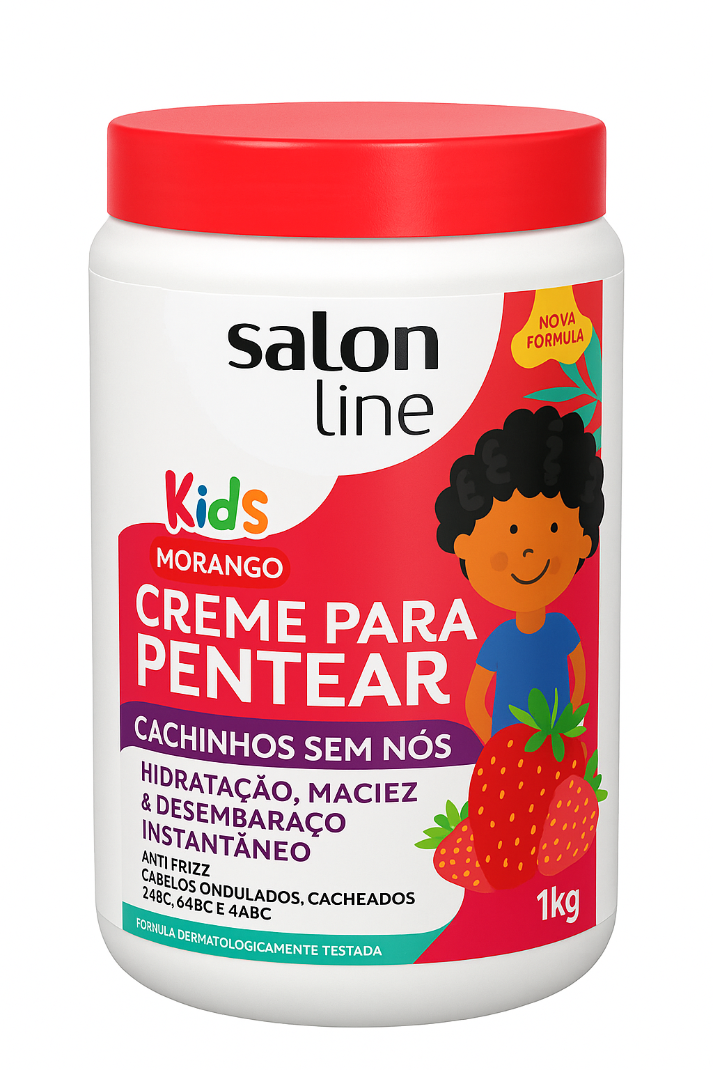 🍓 Salon Line Kids – Creme para Pentear Morango 1kg