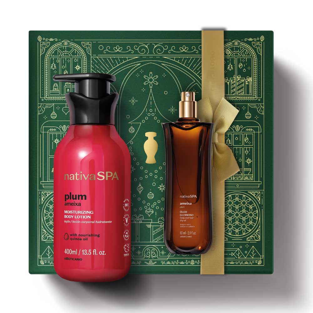 Coffret de Noël Nativa SPA Soins capillaires Prune