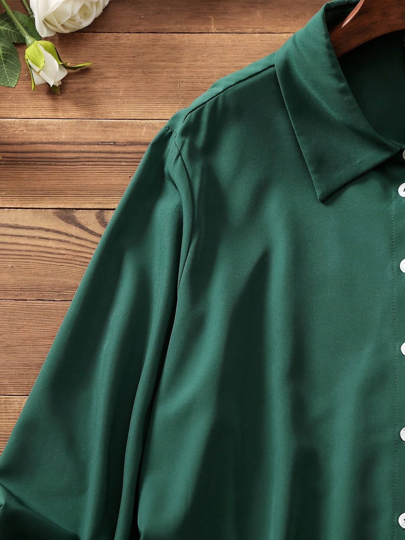 Elegant Plus Size Women's Blouse with Unique Paisley Print - Long Sleeve, Button-Up, Non-Stretch Polyester - Machine Washable