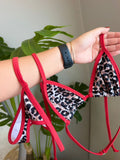 Bikini Léopard avec Bordure Rouge