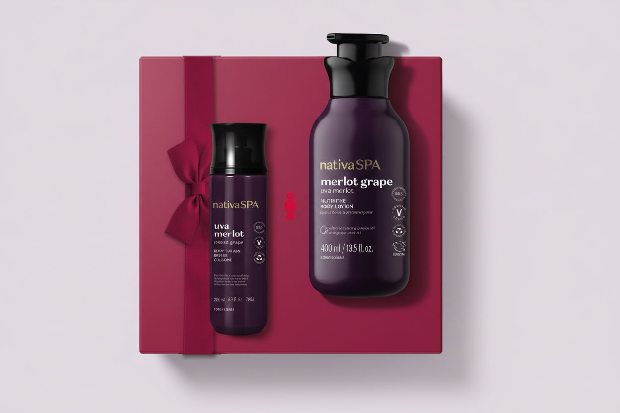 Kit de la Saint-Valentin Peau Parfumée Nativa SPA raisin Merlot