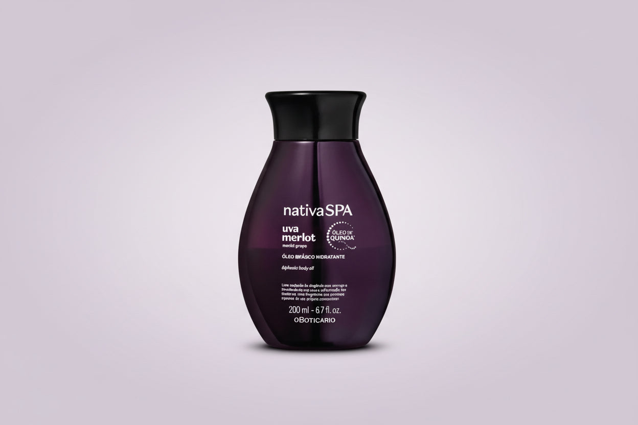 Huile Corporelle Hydratante Biphasée, Nativa Spa Raisin Merlot, 200 ml