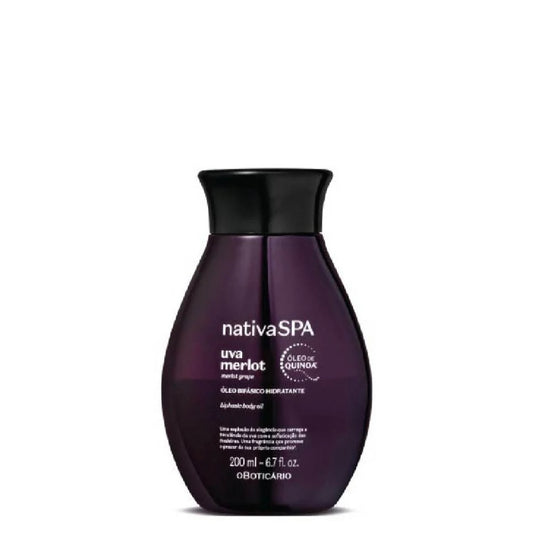 Huile Corporelle Hydratante Biphasée, Nativa Spa Raisin Merlot, 200 ml