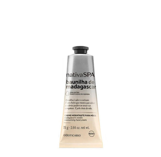 Crème pour les mains à la vanille de Madagascar Nativa Spa, 75 g