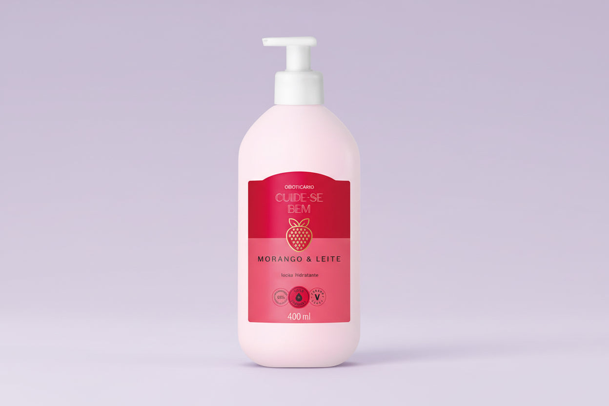 Cuide-se Bem Lait Hydratant Corps Fraise et Lait 400 ml