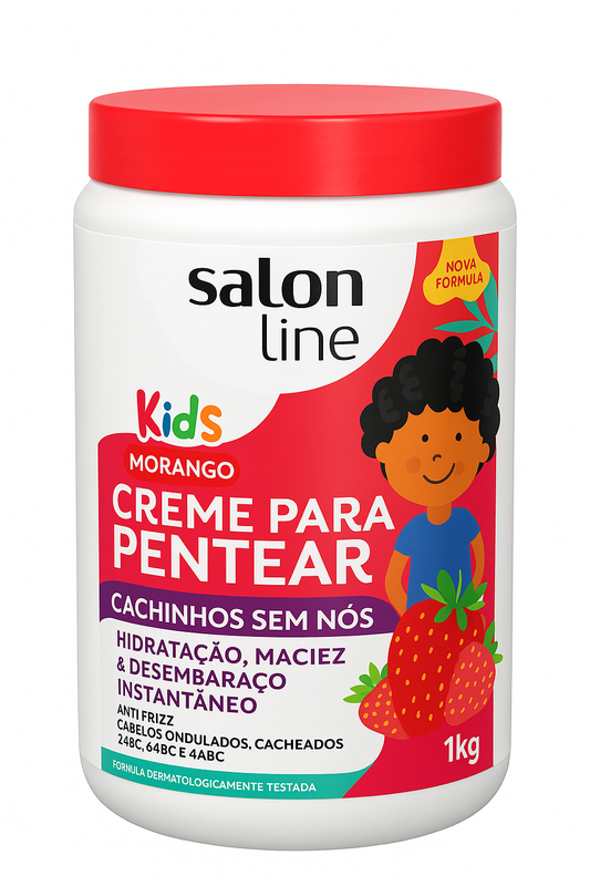 🍓 Salon Line Kids – Creme para Pentear Morango 1kg