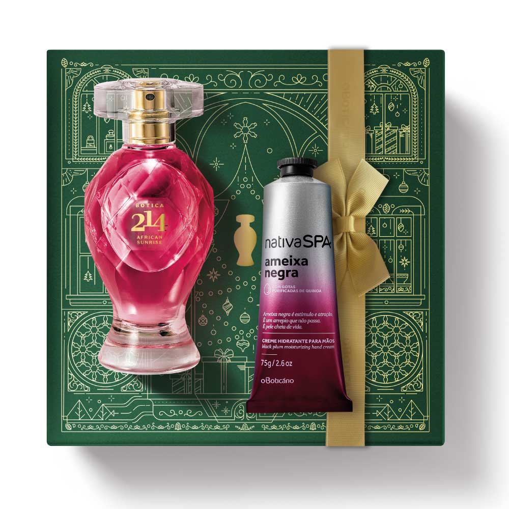 Coffret cadeau de Noël : Parfum Botica 214 African Sunrise + Prune noire