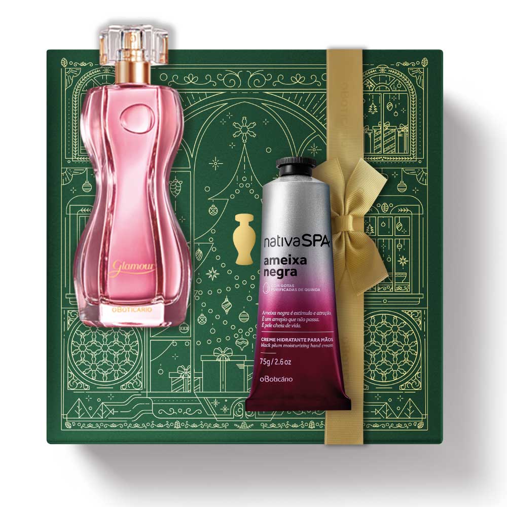 Coffret cadeau de Noël : Parfum Glamour + Prune Noire
