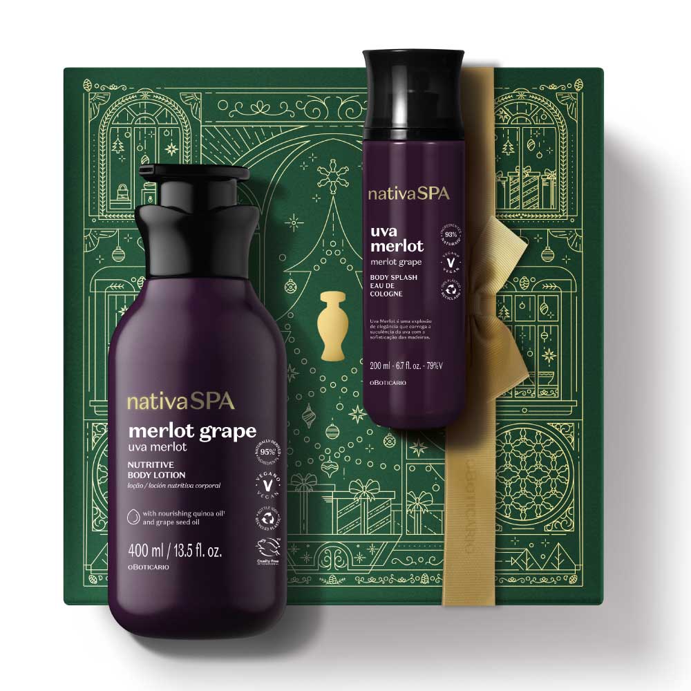 Coffret de Noël Nativa SPA Raisin Merlot Soin Parfumé pour le Visage