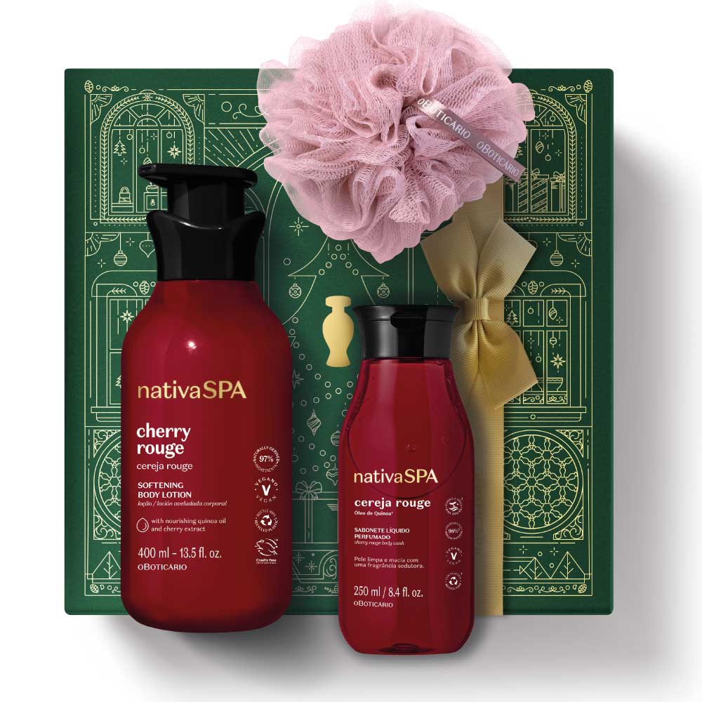 Kit de soin de Noël Nativa SPA Cherry Rouge