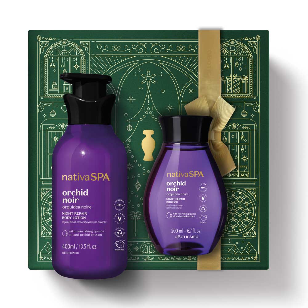 Kit de soin de Noël Nativa SPA Huile d'orchidée Noire